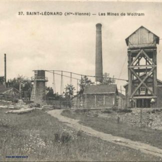 Carte Postale Ancienne (CPA) : "Saint-Léonard, Haute-Vienne, les mines de Wolfram". Célèbre localité minéralogique à wolframite.