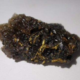 Or dans quartz morion, mine de La Gardette en Oisans, Isère.