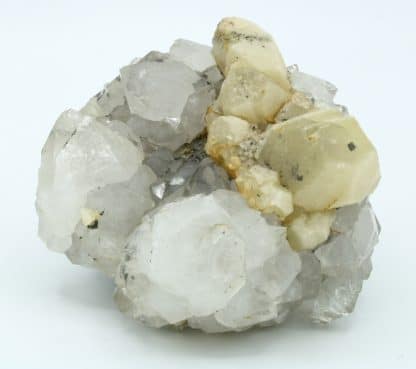 Calcite sur quartz de la mine de Peyrebrune (Tarn)