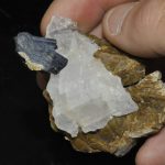 Bournonite sur sidérite de Saint-Pons (Alpes-de-Haute-Provence).