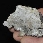 Gerbe de cristaux de calcite et cristaux de galène de Planioles (Lot).