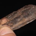 Grand quartz fumé et dravite, massif de la Lauzière (Savoie)
