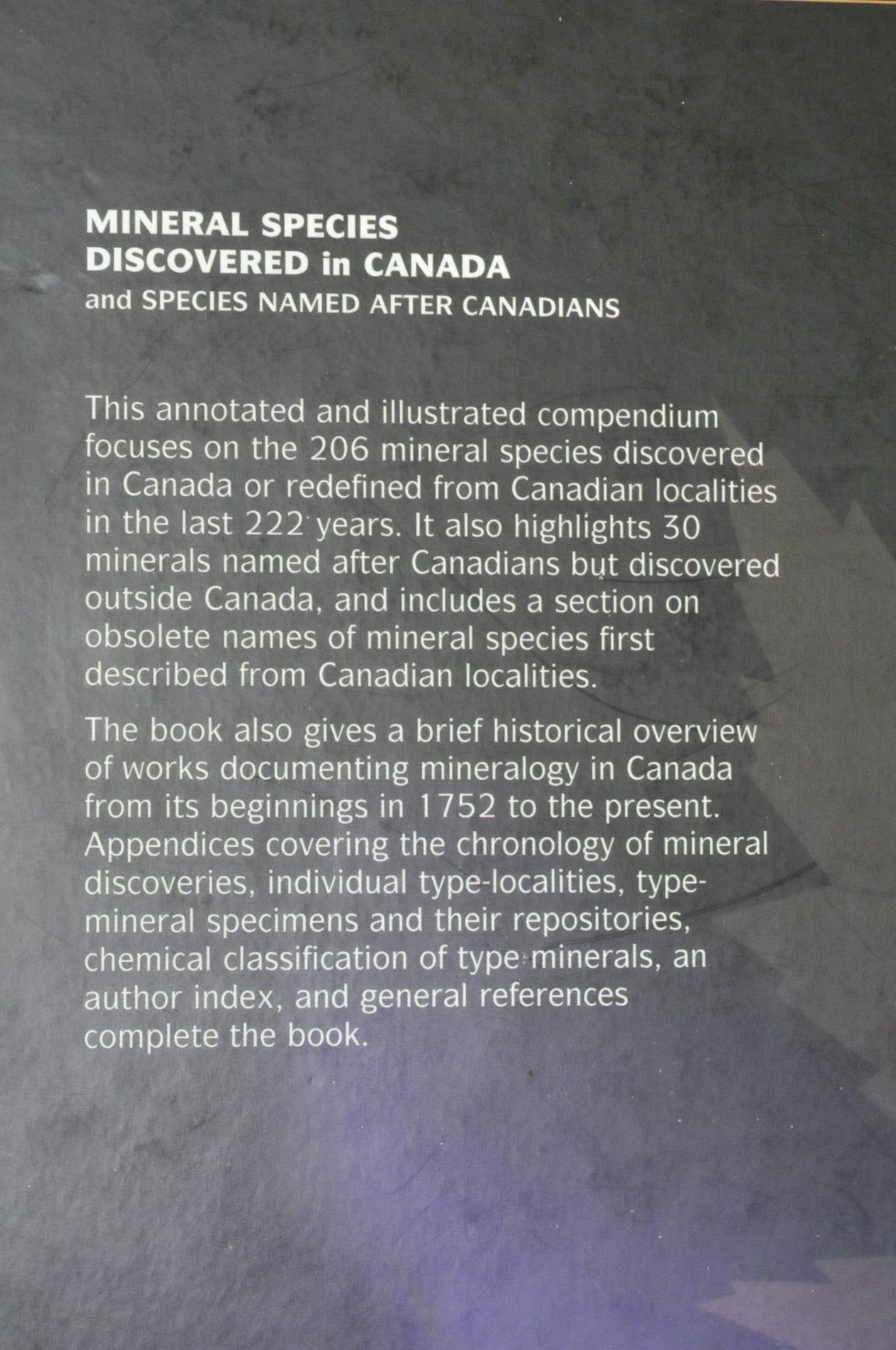 Mineral species discovered in Canada.