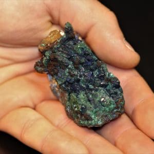 Azurite et malachite, Chessy-les-Mines, Rhône. Ex collection de l'Académie des Sciences de Philadelphie.