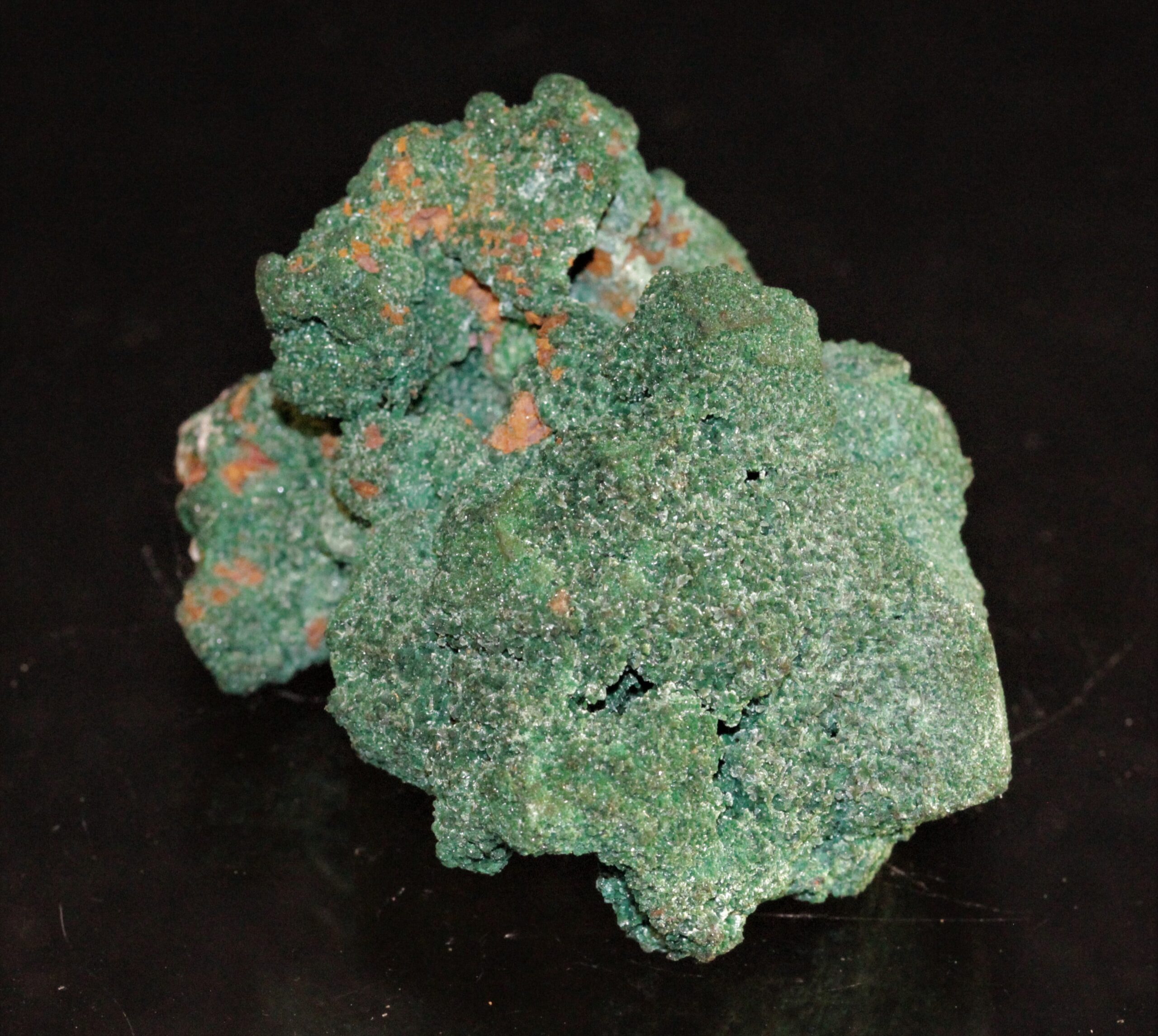 Cuprite pseudomorphosée en malachite de la mine d'Ogonja (Onganja) en Namibie.