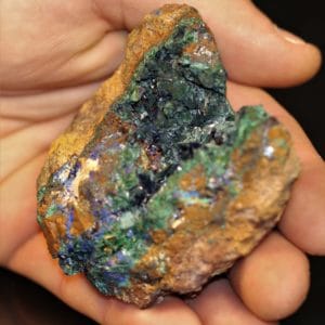 Géode d'azurite et malachite, mine de Chessy, Rhône-Alpes.