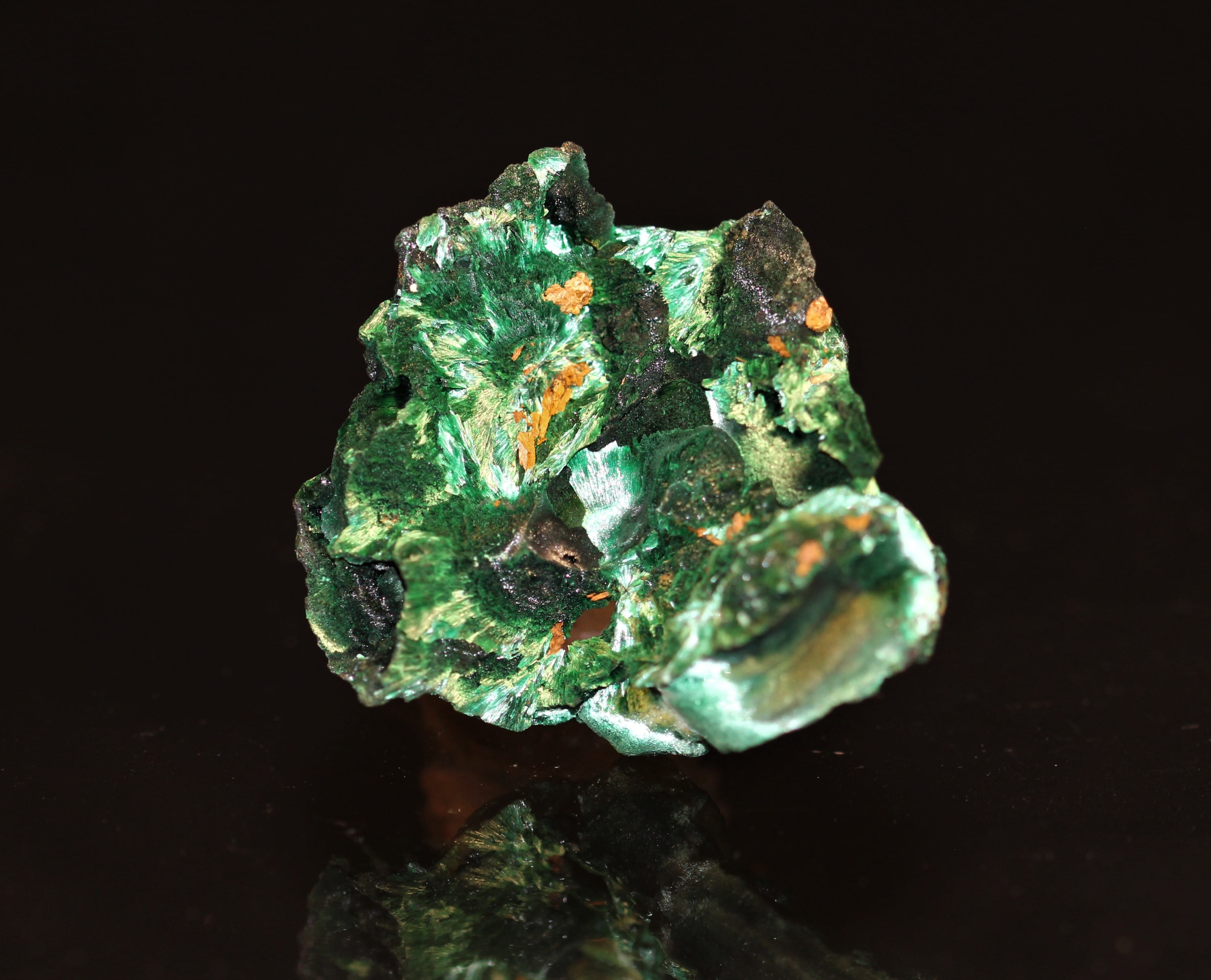Malachite, mine de Chessy, près de Lyon, Rhône.