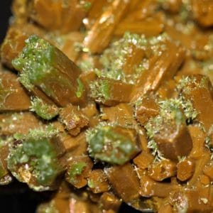 Pyromorphite, mine des Farges, Corrèze, France.