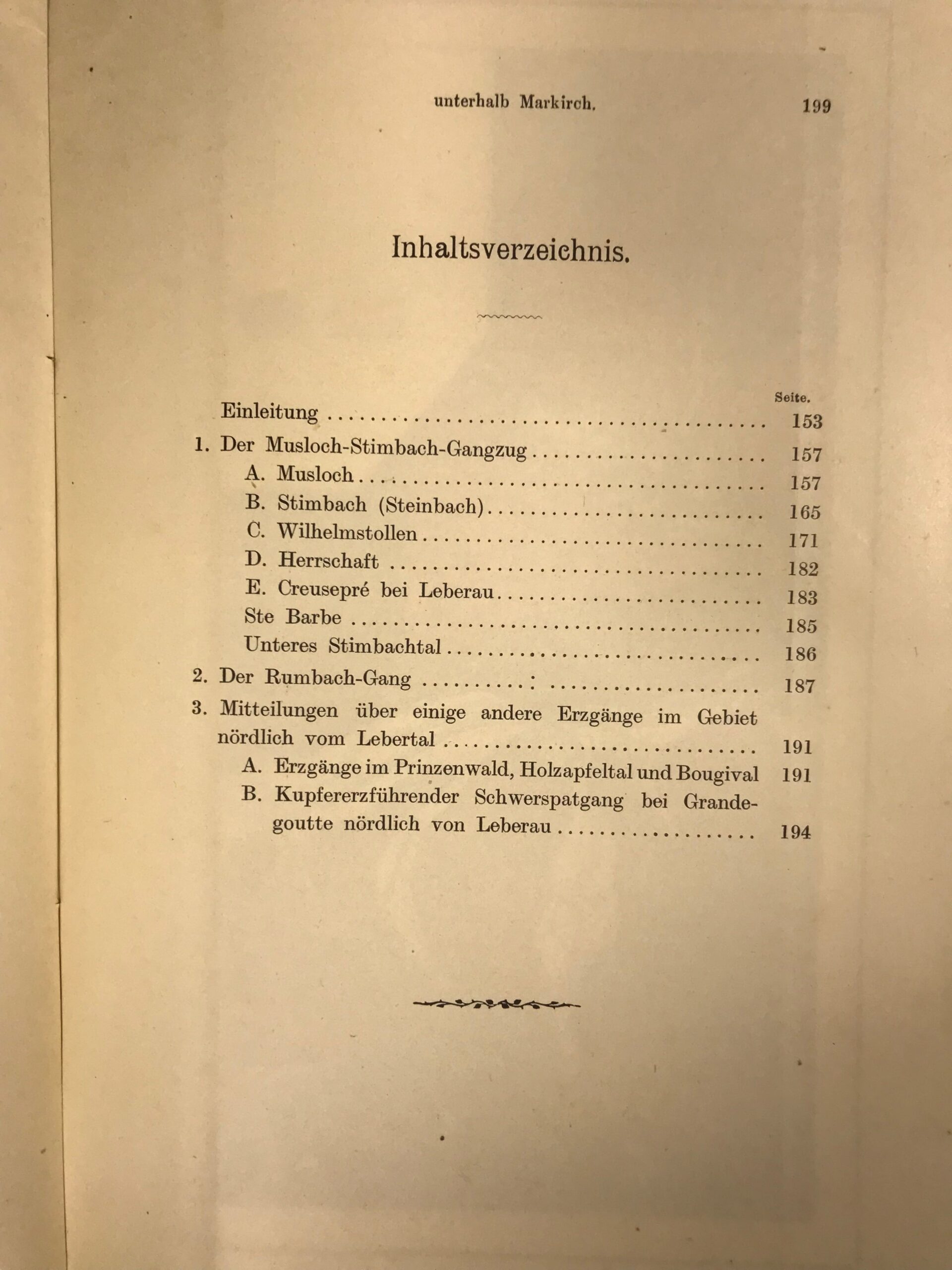 Zur Kenntnis der Erzgänge im Lebertal unterhalb Markich (Sainte Marie aux Mines)