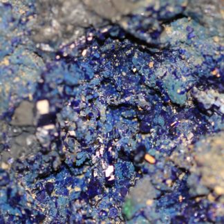 Azurite (chessylite) et ténorite de la mine de Chessy, Rhône.