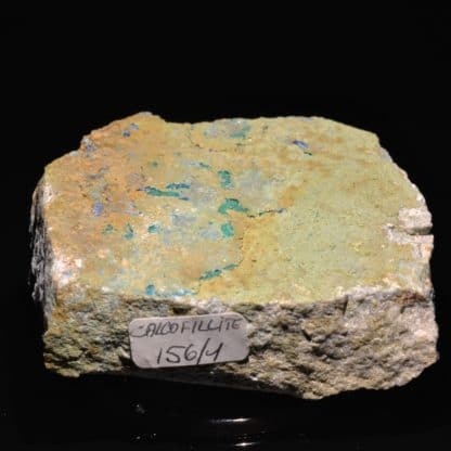 Chalcophyllite, mine de La Garonne, Le Pradet, Var.