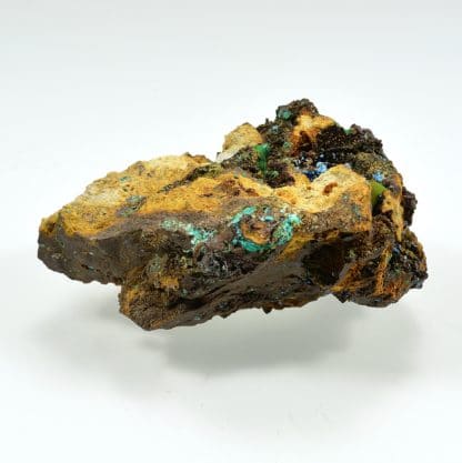 Malachite et cyanotrichite, Salsigne, Aude.