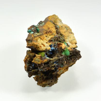 Malachite et cyanotrichite, Salsigne, Aude.