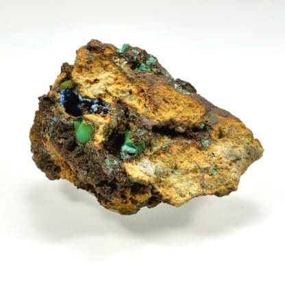 Malachite et cyanotrichite, Salsigne, Aude.