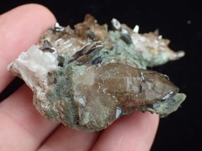 Anatase, rutile et quartz, Entre Deux Roches, La Lauzière en Savoie.