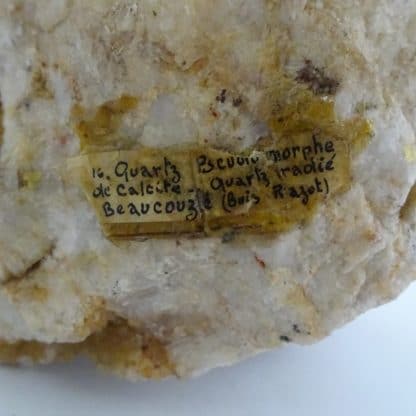 Pseudomorphose de calcite en quartz, Beaucouzé, Maine-et-Loire.