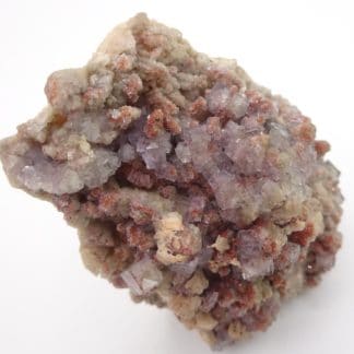 Fluorite violette sur calcite, carrière d'Artenberg, Steinach, Allemagne.