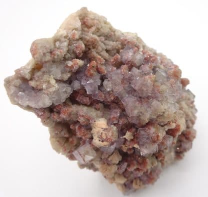Fluorite violette sur calcite, carrière d'Artenberg, Steinach, Allemagne.