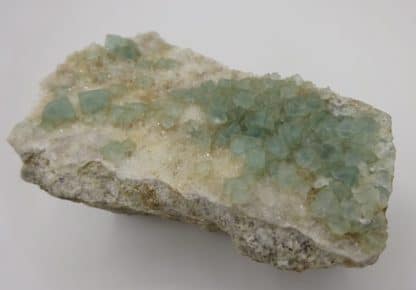 Fluorite verte sur quartz, Fiesch, Goms, Valais, Suisse.