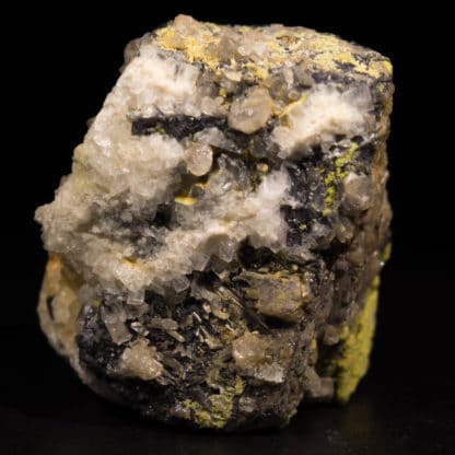 Cérusite et Pyromorphite sur Galène, L'Argentolle, Saint-Prix, Morvan.