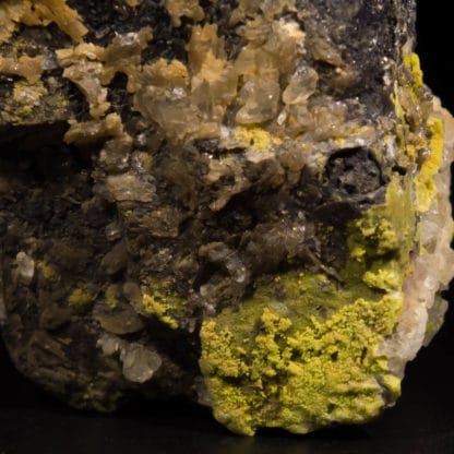 Cérusite et Pyromorphite sur Galène, L'Argentolle, Saint-Prix, Morvan.