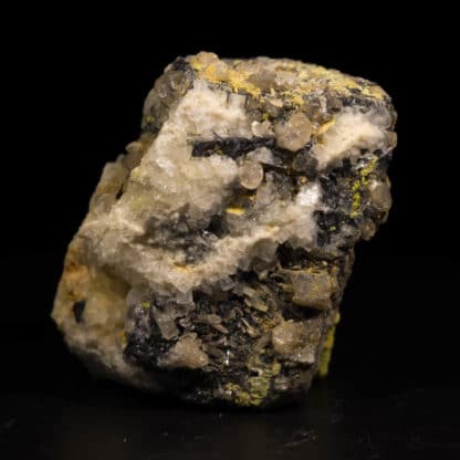 Cérusite et Pyromorphite sur Galène, L'Argentolle, Saint-Prix, Morvan.