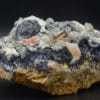 Cérusite et Baryte sur Galène, Mibladen, Maroc.