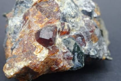 Chondrodite, magnétite et clinochlore, Tilly Foster Mine, New York, USA.