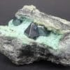 Cristaux de Cuprite sur chrysocolle, mine de Mashamba, Katanga, Congo.