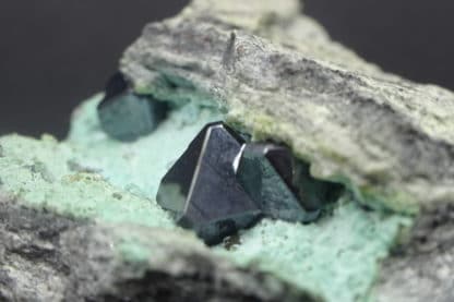 Cuprite sur chrysocolle, mine de Mashamba, Katanga, Congo.