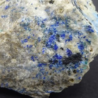 Panabase, azurite et malachite sur quartz, Cauterets, Hautes-Pyrénées.