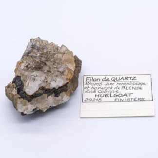 Filon de quartz avec blende / sphalérite, Huelgoat, Finistère.