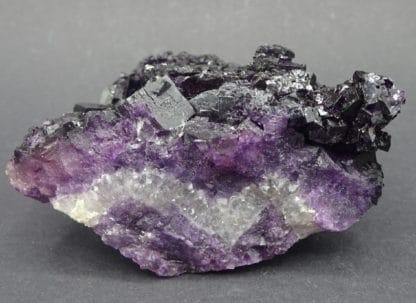 Fluorite violette et quartz, Saint-Barthélemy, mine de Fontsante, Var.