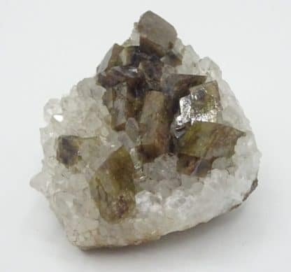 Sidérite sur quartz de Neudorf, Saxe, Allemagne.