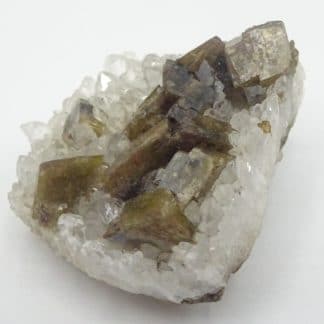 Sidérite sur quartz de Neudorf, Saxe, Allemagne.