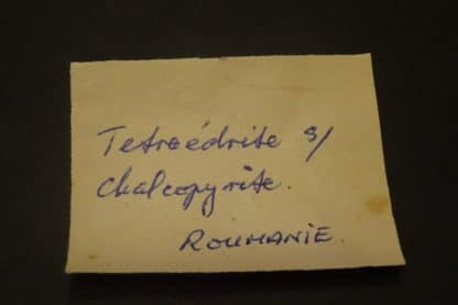 Tetraédrite et Chalcopyrite, Mine de Boldut, Roumanie.