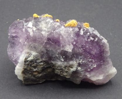 Fluorite violette, Pyrrhotine, Calcite, mine de Fontsante, Sud 3, Var