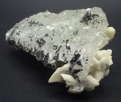 Calcite et Blende sur Fluorite incolore, Filon Blanc, Fontsante, Var.