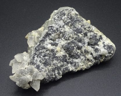 Calcite et Blende sur Fluorite incolore, Filon Blanc, Fontsante, Var.