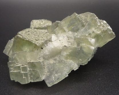 Fluorite verte, pyrite et quartz, filon blanc, Fontsante, Var.