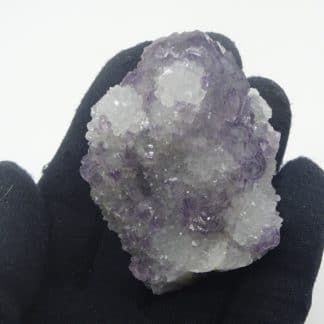 Fluorite violette à fantômes et quartz pyramidal, sud 3, Fontsante, Var.