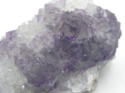 Fluorite violette à fantômes et quartz pyramidal, sud 3, Fontsante, Var.