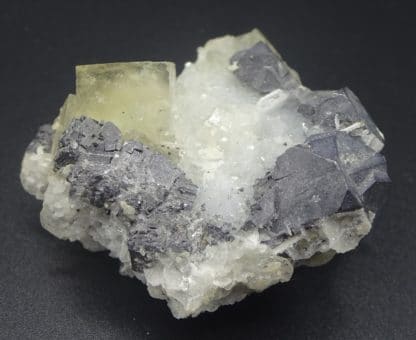 Galène octaédrique et Fluorite jaune, mine de Fontsante, Var.