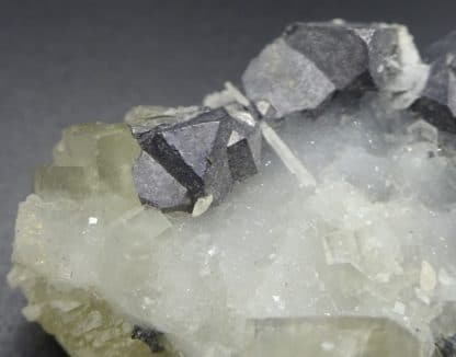 Galène octaédrique et Fluorite jaune, mine de Fontsante, Var.