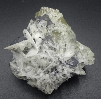 Galène octaédrique et Fluorite jaune, mine de Fontsante, Var.