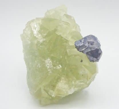 Galène maclée sur fluorite jaune, Fontsante, Var (83).