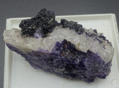 Fluorite violette "parquetée" sur Quartz, Saint-Augustin, Fontsante, Var.