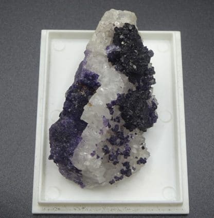 Fluorite violette "parquetée" sur Quartz, Saint-Augustin, Fontsante, Var.