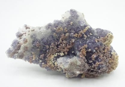 Calcite ferrifère sur Fluorite violacée, Fontsante, Var.