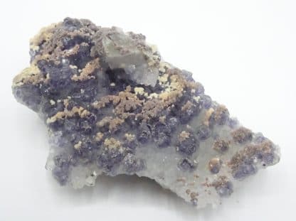 Calcite ferrifère sur Fluorite violacée, mine de Fontsante, Var.